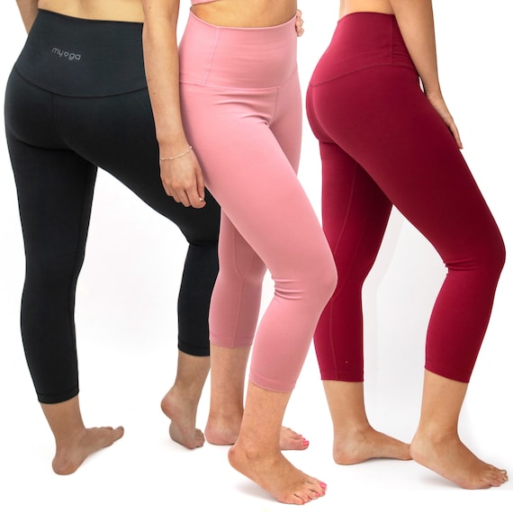 Myga Yoga Leggings Capri Yoga Stretch Leggings for Pilates, Exercise and  Fitness Choice of 3 Colours SIZE: XS, S, M, L 