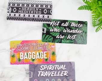 Novelty Luggage Tag, Chakra, Aztec, Palm, Tropical - Travel Luggage Tag