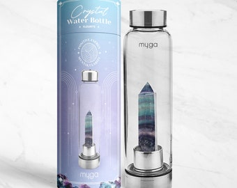 Fluorite Crystal Glass Water Bottle