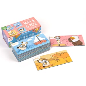 Yoga Puzzle Pairs - 32-Piece Kids Match & Pose Jigsaw with 16 Yoga Poses for Exercise and Mindfulness - Matching Puzzle Game for Children