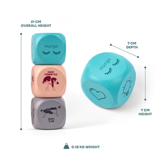 Yoga Duo Dice Exercise Fun Foam Dice for Adults, 2 Pose Dice and 1 Action Dice  Set of 3 Yoga Dice, Workout Fun Fitness Dice Yoga Games -  Australia