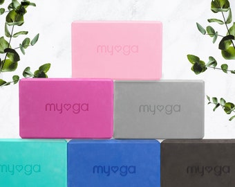 Myga Yoga Block - EVA Foam Yoga Brick High Density Odour Resistant - Choice of Colour