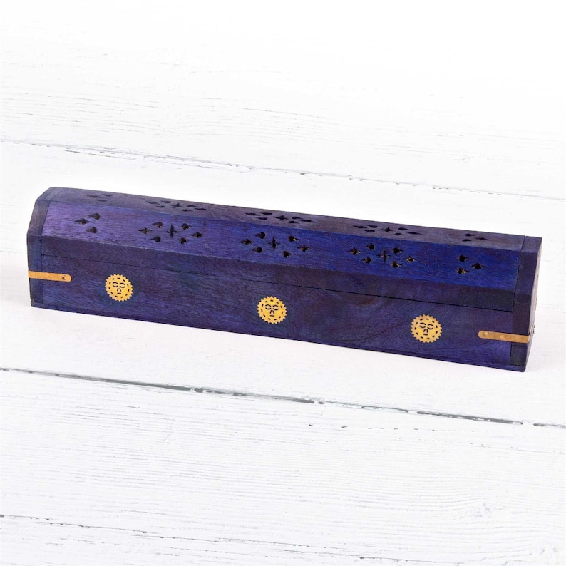 Myga Wooden Incense Box Purple