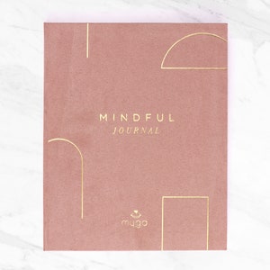 Mindful Journal - A5 Suede Hardback Notebook Organizer Undated Diary Weekly Tracker Planner Goal Setting Focus Reflection