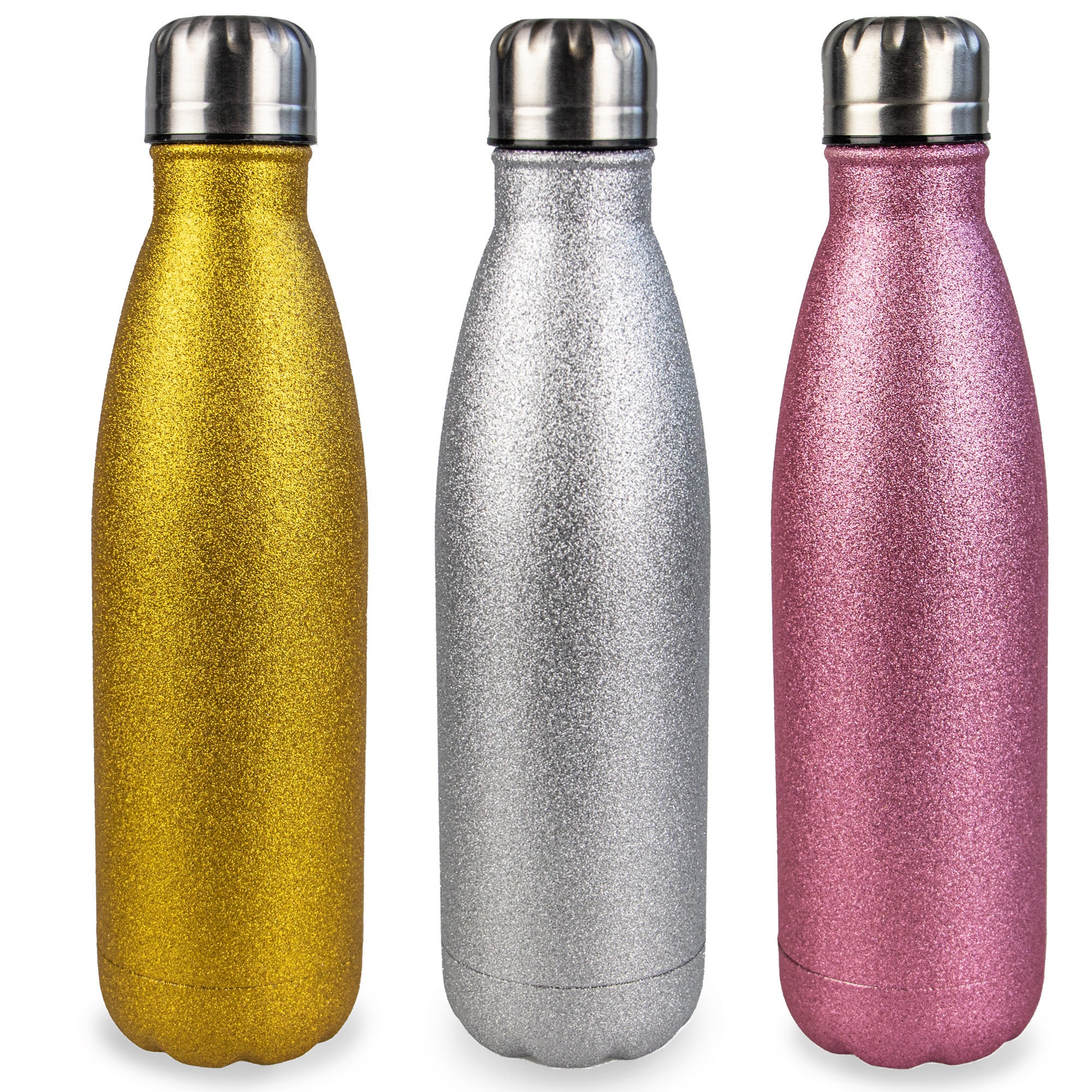 Glitter Water Bottle 500ml Double Wall Flask Reusable Etsy UK