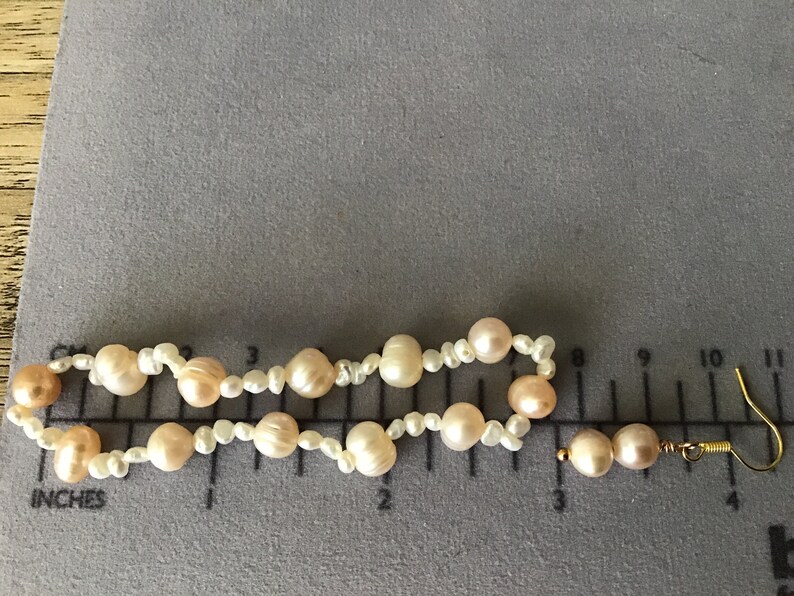 Freshwater pearl stretch bracelets and earring set