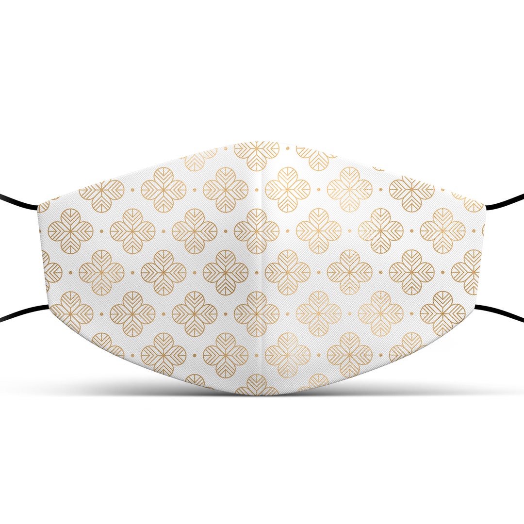 Golden Clover Face Mask With Bungee Cord, Filter Pocket, PM2.5 Filter ...