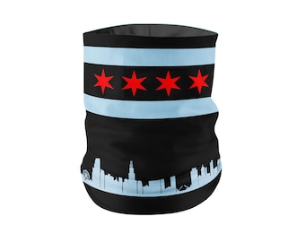 Black Chicago Flag Neck Gaiter
