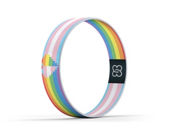 Pride & Trans Flag Heart Wristband - LGBTQ+ Friendship Bracelet - Inclusive Love Accessory
