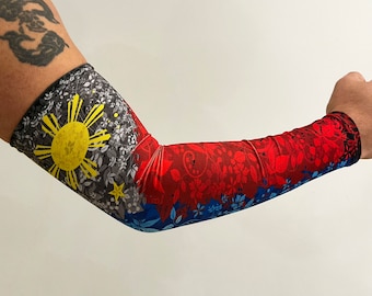 Philippine Floral Flag UV-Protection Arm Sleeves