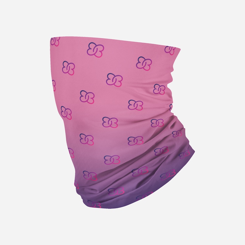 Butterfly Pink and Purple Neck Gaiter