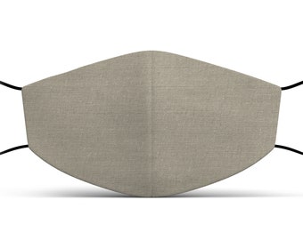 Khaki Cloth Face Mask with Bungee Cord, Filter Pocket