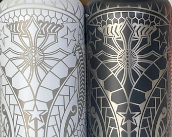 Polynesian Filipino Tribal Tattoo Laser Water Bottle Full Wrap Design