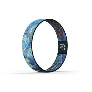 Van Gogh Starry Night Wristband - Artistic Woven Bracelet - Inspirational Night Sky Design - Unique Friendship Wristband