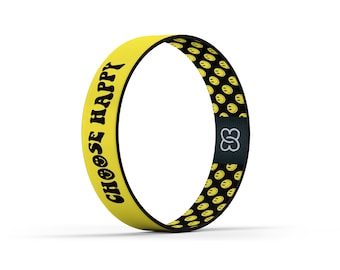 Choose Happy Band - Smiley Face Elastic Bracelet
