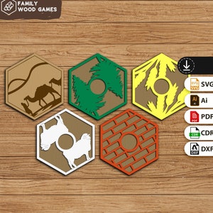 Wood Game Board SVG  Classic 3-4  Player, Laser Cut, Personalized