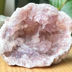 High Grade, Rare Pink Amethyst Patagonian Quartz Geode Section Crystal Mineral from Patagonia, Argentina, South America