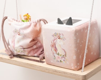 Toniebox cover made of fabric with unicorn print in pink, protective cover for Tonie, cover, Toniebox cover - Beary Dust
