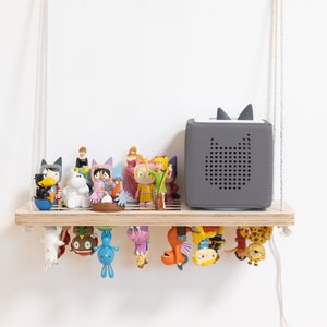 Toniebox wall mount, swing design, space for approx. 60 Tonies, magnetic storage, handmade, Toniebox shelf, children's room decoration