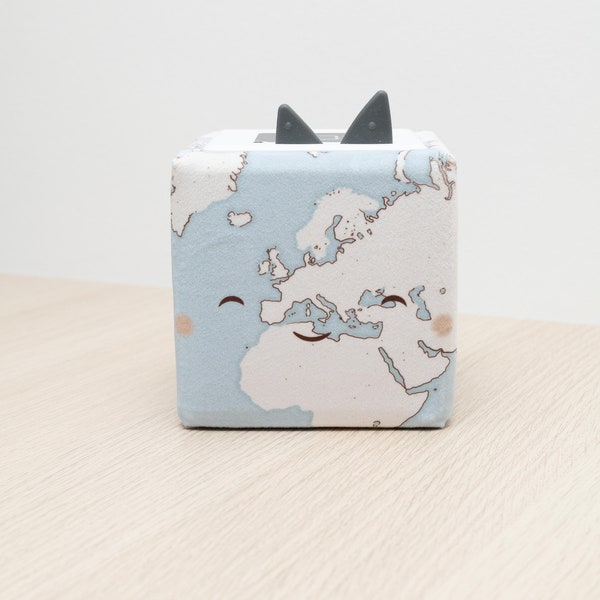 Toniebox cover made of fabric with World Earth print, protective cover for Tonie, cover, Toniebox cover - Beary Dust