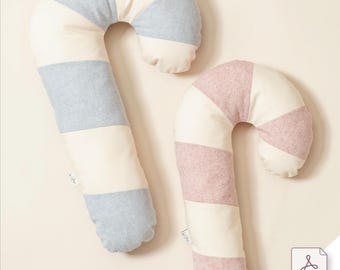 Sewing candy cane pillows: sewing pattern in two sizes for Christmas - PDF byGesa
