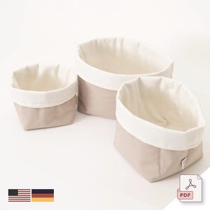 Sewing a utensil holder with an envelope: sewing pattern for practical storage baskets - PDF instructions for fabric baskets - byGesa
