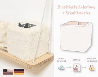 Schnittmuster und illustrierte Anleitung für Teddy Toniebox Hülle mit Gummiband - Digitaler sofort Download - selbermachen - byGesa