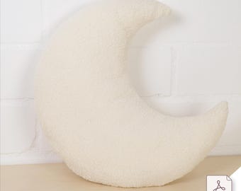 Sewing pattern and illustrated instructions for moon pillows - PDF - Instant digital download - DIY sewing for beginners - byGesa