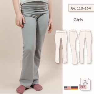 Mid-Rise Leggings mit Foldover-Bund und Flared Leg – Schnittmuster (PDF) – Girl Gr. 110–164 | PDF byGesa