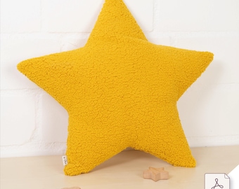 Sewing pattern and illustrated instructions for star pillows - PDF - Instant digital download - DIY sewing for beginners - byGesa
