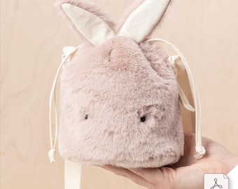 Sewing pattern and illustrated instructions for a rabbit shoulder bag - Easter rabbit bag - digital download - do it yourself - byGesa