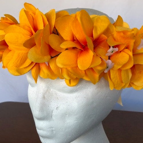 Two-tone Delicate Hawaiian Plumeria Flower Crown Lei - Etsy