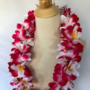 Hawaiian Plumeria Poepoe Lei (Artificial)