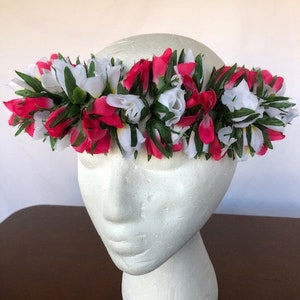 Hawaiian Rose Bud Poepoe Headband - Multi Colors (Artificial)