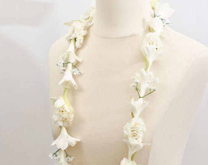 Hawaiian Tuberose Lei With White Carnations (artificial) - Etsy