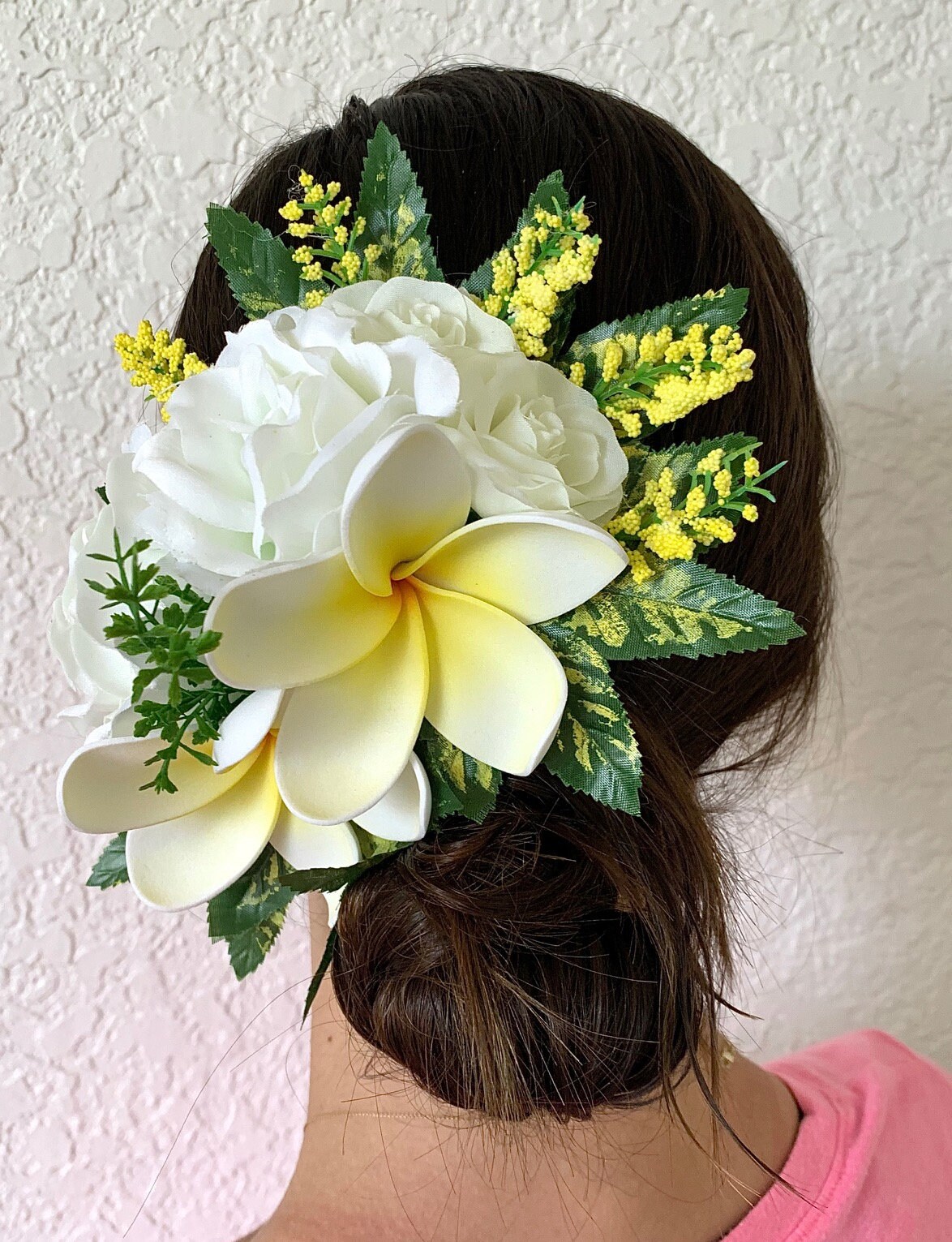 Large Handcrafted Flower Hair Clip Artificial Etsy