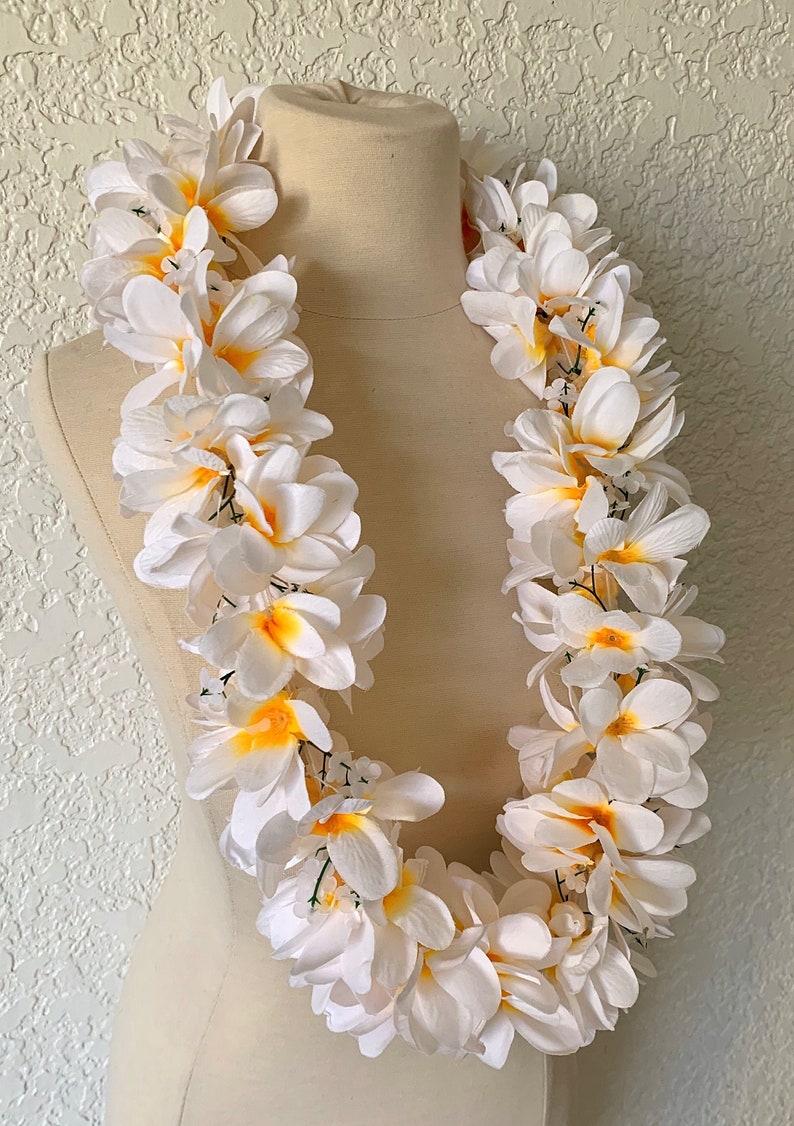 Hawaiian Plumeria Poepoe Lei artificial Etsy