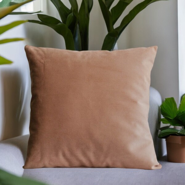 Camel Velvet Pillow Etsy