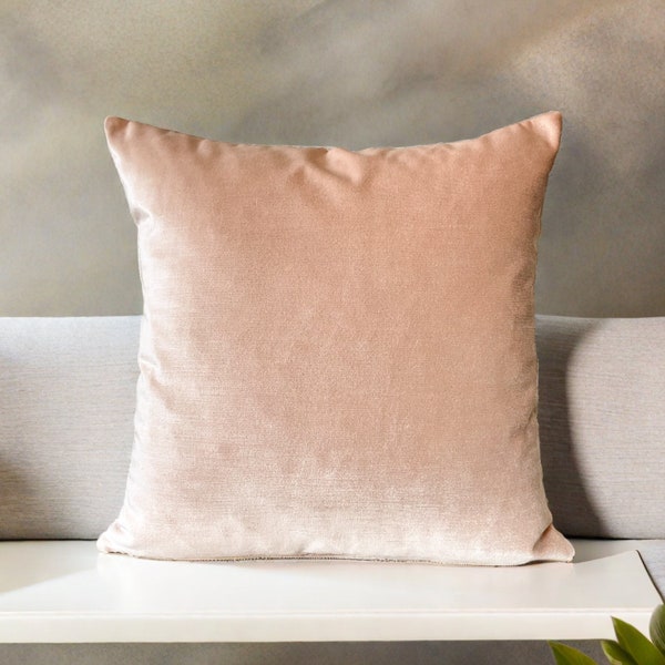 Pantone Color of 2024, Peach Fuzz Cushion Cover, Apricot Velvet Pillow, Soft Velvet Throw Pillow, Light Salmon Euro Sham, Coral Couch Pillow