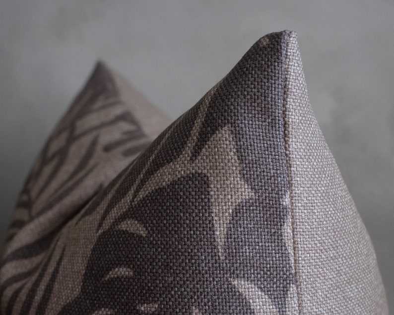 Gray Leaves Pillow Cover Tropical Throw Pillow Gray Cushion Etsy