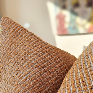 Textured Pillow, Burnt Orange Throw Pillow, Pumpkin Throw Pillow, Boho Cushion, Faded Orange Pillow, Cosy Home Decor, Ginger Accent Pillow
