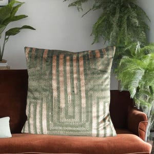 Sage Grün & Gold Dekokissenbezug für Moderne Dekoration, Olivgrün Design Kissenbezug als Ne Home Geschenk, Mid Century Retro Kissenbezug