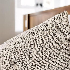Black White Pillow, Textured Throw Pillow, Basketweave Boho Cushion, Neutral Accent Pillow, Minimal Sham, Luxury Couch Pillow, Cozy Pillow