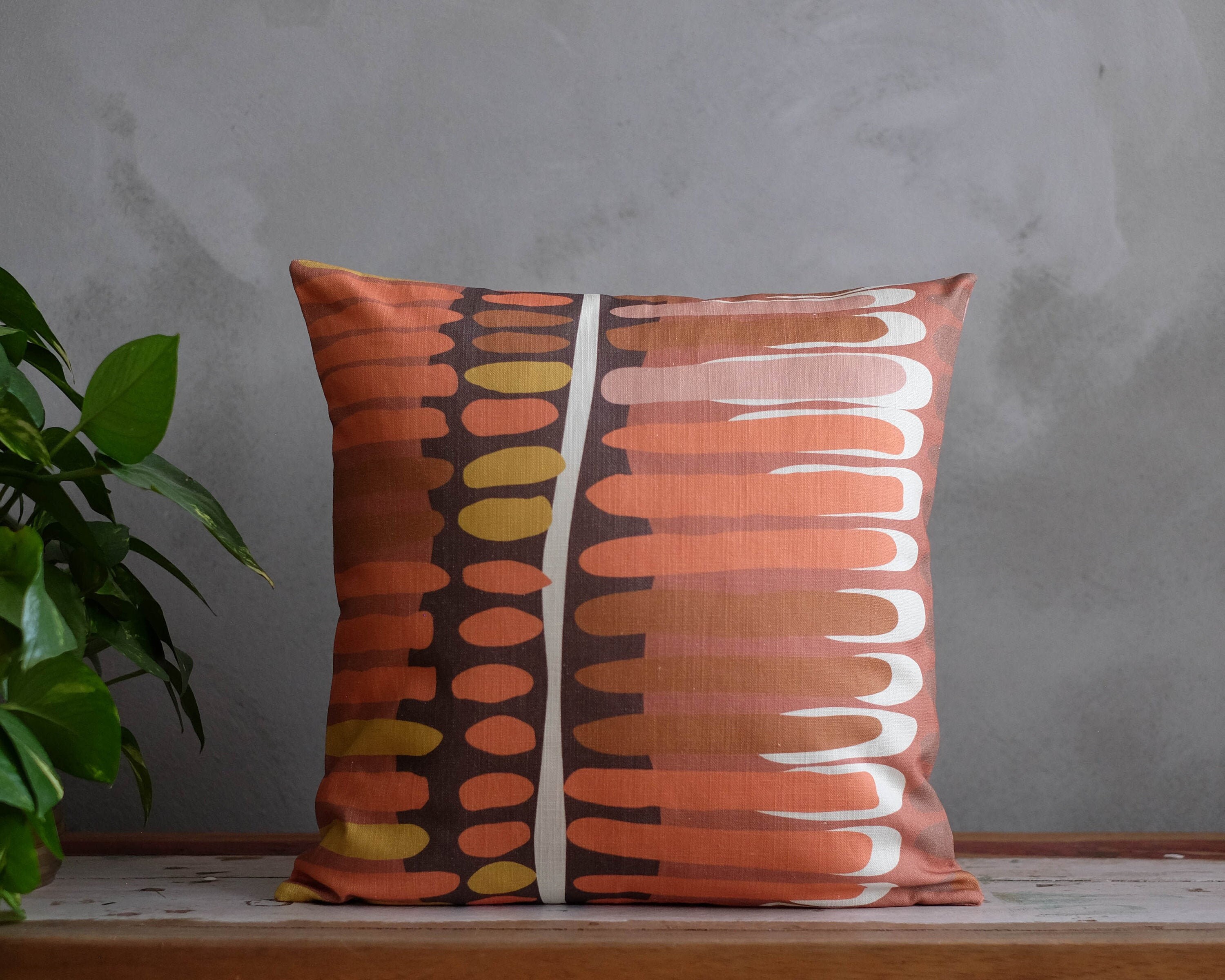Rust Throw Pillow Boho Couch Pillow Ethnic Pillow Cover Etsy
