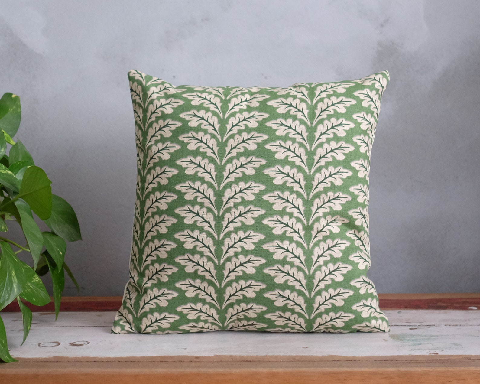 Art Deco Pillow Cover Green Retro Pillowcase Mid Century Etsy