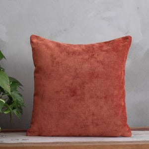 Burnt Orange Pillow, Terracotta Pillow, Rust Velvet Pillow, Velvet Pillow, Corduroy Cushion, Small Sofa Pillow, Boho Accent Pillow 12x12