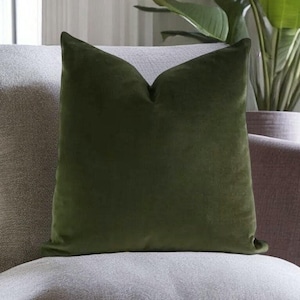 Moss Green Pillow, Dark Green Velvet Pillow, Luxury Euro Pillow, Hunter Green Couch Pillow, Velvet Accent Pillow 20x20, New House Gift Idea