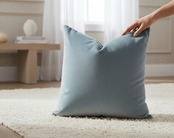 Light Blue Velvet Pillow Cover, Soft Luxury Velvet Cushion, Luxury Throw Pillow, Sky Blue Accent Pillow, Custom Size Euro Sham, Ice Velvet