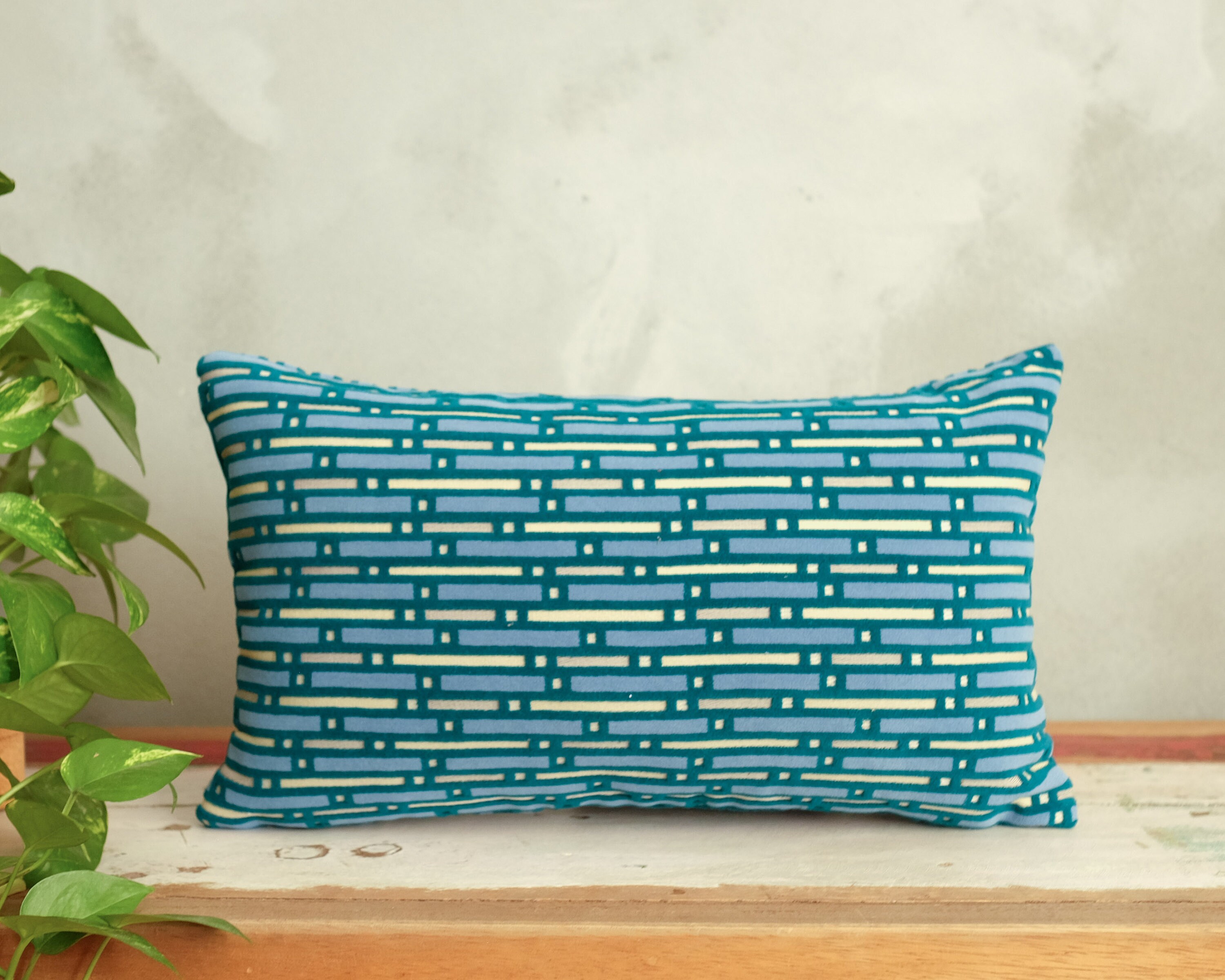 Housse d'oreiller en Velours Sarcelle, Coussin Du Milieu Siècle, Oreiller Lombaire Coloré, Velours,