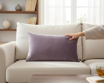 Lavender Velvet Pillow Cover, Lilac Cushion, Light Purple Couch Pillow, Boho Accent Pillow, Super Soft Velvet Pillow, Light Mauve Euro Sham